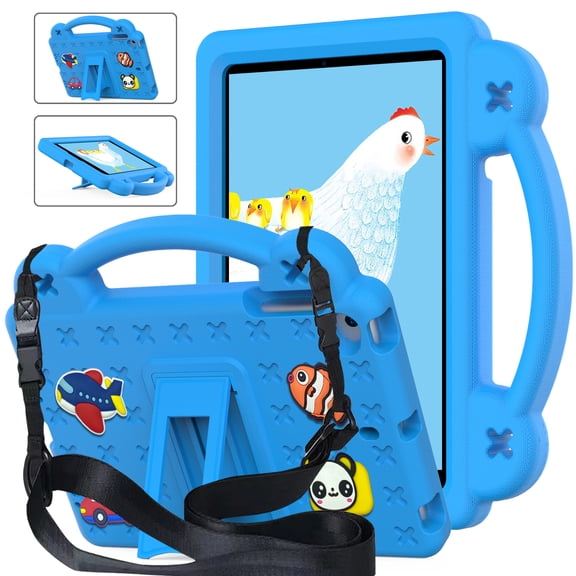 Aminegg Kids Shockproof Heavy Duty Cover Handle Case with Strap for iPad Mini 1 2 3 4 5 7.9 Blue