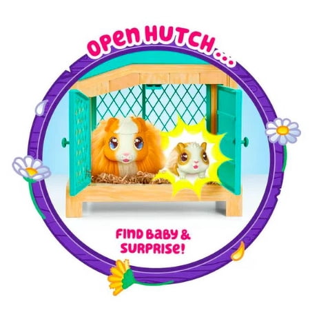 Little Live Pets, Mama Surprise, Soft, Interactive Mama Guinea Pig and her Hutch, and her 3 Surprise Babies, 20+ Sounds & Reactions