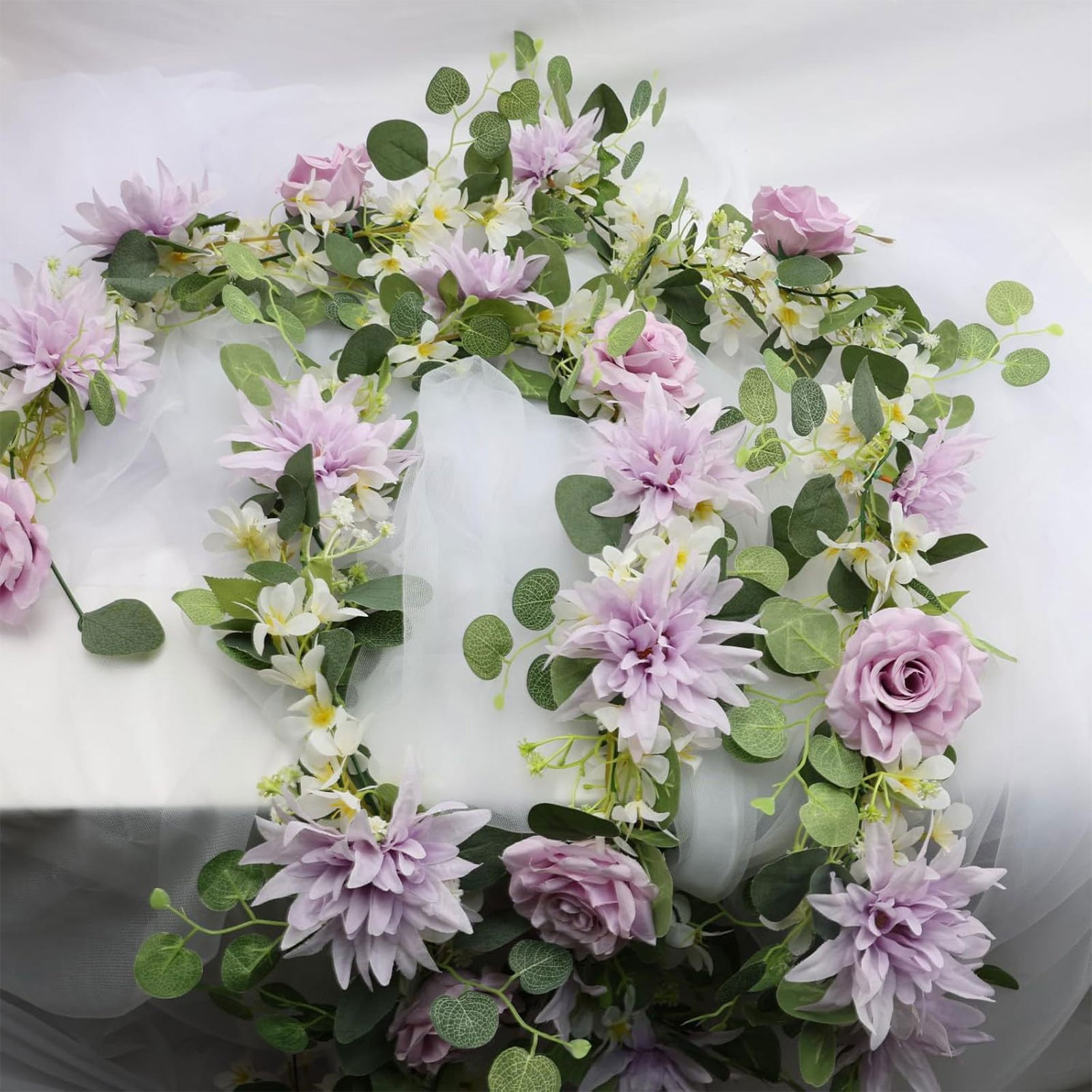 Artificial Flowers for Outdoors 1.8m Wedding Simulation Flower Outdoor Artificial Vine with Eucalyptus Leaves, Wedding Arch Decoration Vine