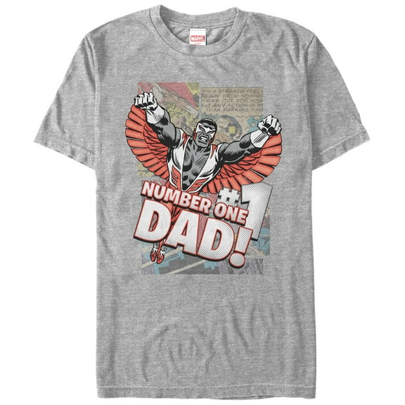 Men's Marvel Falcon Number One Dad Graphic Tee Athletic Heather Medium