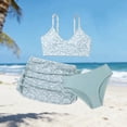 thumbnail image 6 of hengsof Girls 3 Piece Swimsuit Set Fashion Print Bikini Halter Top Swim Skirt Swim Bottom Cute Summer Beach Bathing Suit for Kids Ages 6-14, 6 of 6
