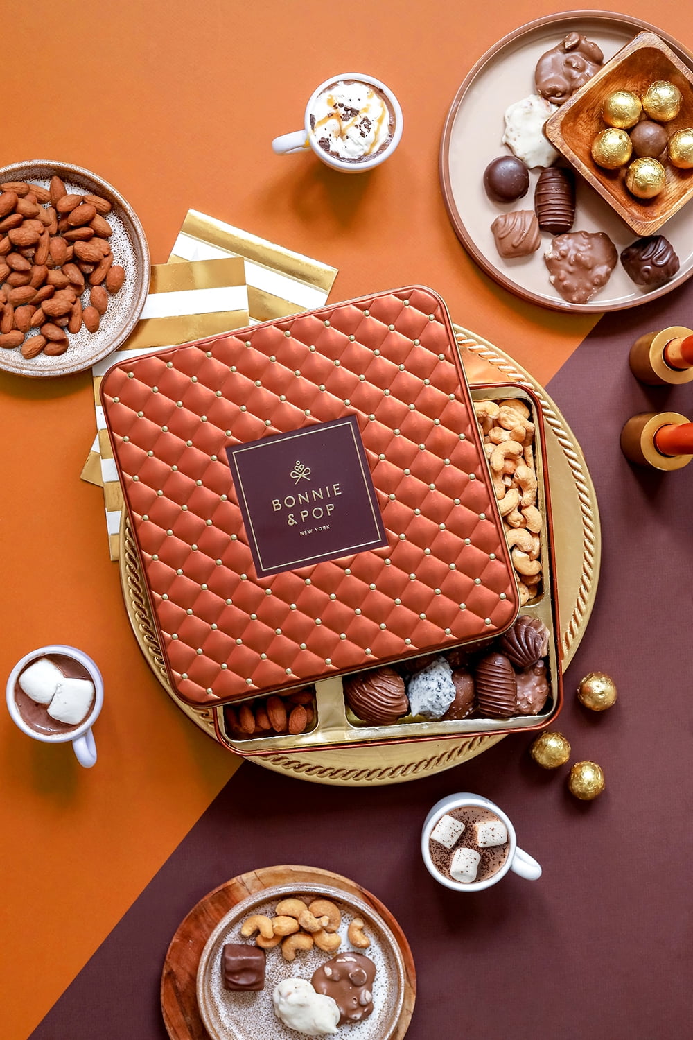 Gourmet Chocolate & Nut Gift Basket – Assorted Individually Wrapped Chocolates, Truffles, & Salty Nut Mix – for Easter, Birthdays, Corporate, Family & Holiday Gifting- Bonnie and Pop