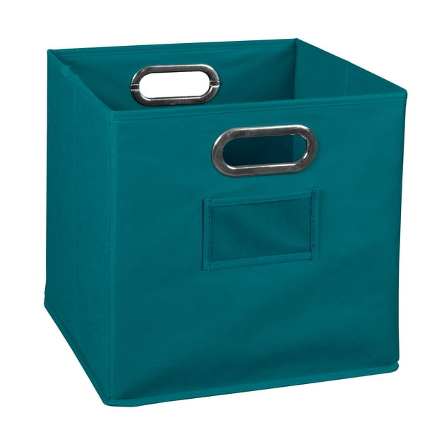 Collapsible Home Storage Foldable Fabric Storage Bin Teal Walmart