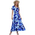thumbnail image 4 of Maxi Dresses for Women Ankle Length Floral Print Beach Long Flowy Dress with Pockets 2025, 4 of 6
