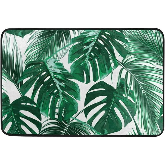 30*17inches Bath Mat Palm Tree Green Tropical Hawaii Home Decor Doormat Rug Indoor/Door Mats Non Slip Floor Mat Small Bathmat Decor Entrance Rugs Bath Rug Kitchen Rugs