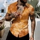 thumbnail image 1 of Ceisia Men's Slim-Fit Gradient Print Short Sleeve Button-Down Shirt Brown M Gifts, 1 of 6