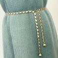 thumbnail image 4 of Mightlink Chain Belt for Women Metallic Waist Belt Adjustable Geometric Belt Chain Gold Thin Chain Belts Versatile Summer Dress Accessories, 4 of 6