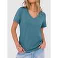 thumbnail image 6 of ANRABESS Womens Short Sleeve Tops Casual V Neck Wrinkle - Free Basic T Shirts Summer Cute Tee 2026 Spring Fashion Clothes Lake Blue Large, 6 of 7