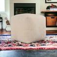 thumbnail image 5 of HomeRoots 534104 18 in. Ivory Chenille Cube Pouf Ottoman, 5 of 5