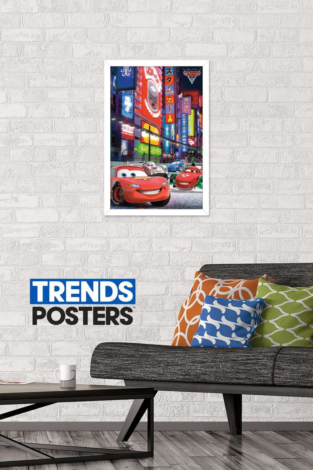 Disney Pixar Cars 2 - Racing Wall Poster, 14.725" x 22.375", Framed