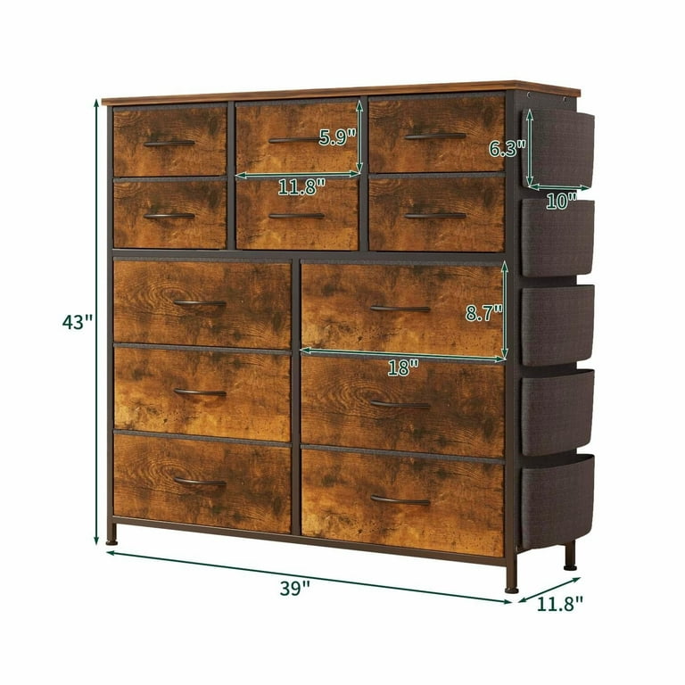 WhizMax Modern 12 Drawer Dresser Chest, Large Fabric Storage