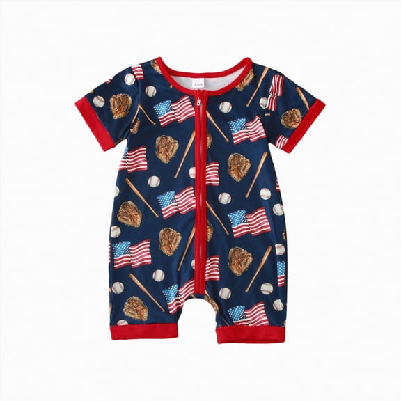 Kogui Newborn Romper Baby Boy Summer Outfit Baby Boy Romper Bodysuit One Piece Jumpsuit Summer 0 3 6 9 12 18 24 Months (Blue,12-18 Months)
