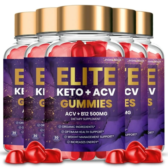 Elite Keto ACV Gummies, Maximum Strength, Official Advanced Formula with Apple Cider Vinegar (5 Bottles)