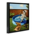 Stupell Industries Dog Drinking in Summer Pool Animals & Insects