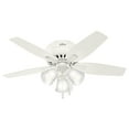 thumbnail image 2 of Hunter 42 inch Indoor Ceiling Fan with LED Lights - White Ceiling Fan with Pull Chain, For Bedroom or Living Room, Low Profile Mount, No Remote, 5 Blades, Includes Bulbs - Newsome 51077, Fresh White, 2 of 16