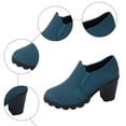 thumbnail image 6 of Pandaie Women's Platform Ankle Boots Chunky High Heel Slip on Short Booties Office Business Formal Fall Winter Dress Shoes Green 6, 6 of 9