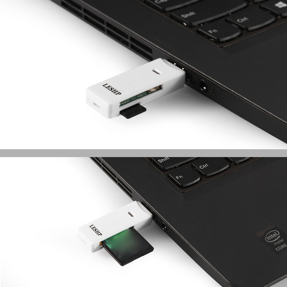 LESHP Slim Convenient Antiselismic Heat Resistance USB 3.0 Card Reader black BE 