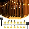 thumbnail image 2 of 2-Pack 120 LED 72FT Solar Lights Outdoor Waterproof, Crystal Globe Lights with 8 Lighting Modes, Solar Powered Patio Lights for Garden Yard Porch Wedding Party Decor (Warm White), 2 of 4