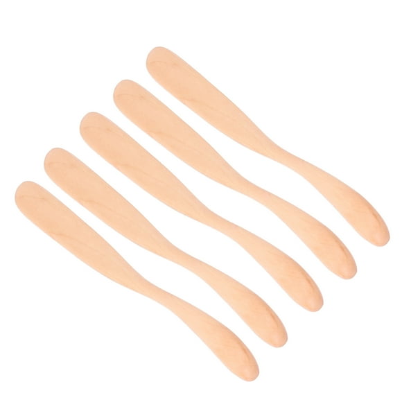 5PCS Wooden Butter Knife Set, Chinese Cherry Spreader Tool 6.5x0.8in Use for Jam Honey Bread with Cake Knife Spreads Facials