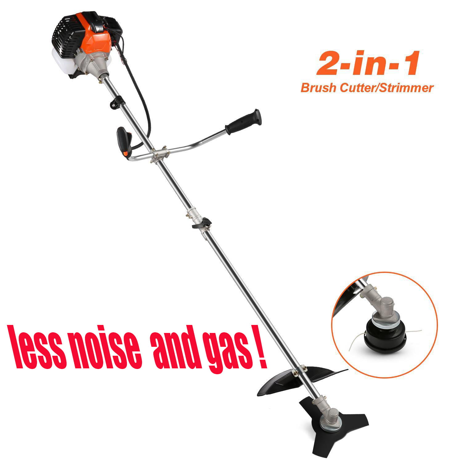 Straight Shaft Gas Trimmer 2-Cycle 26 CC Weedeater Lightweight Adjustable Handle 
