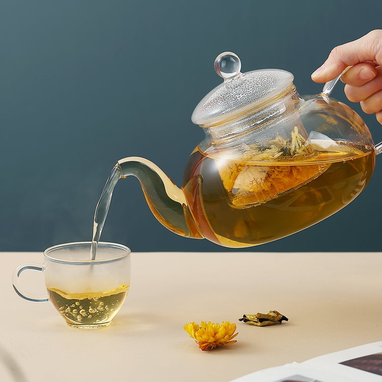1000ml Heat Resistant Glass Tea Pot,Glass Teapot with Infuser Tea Leaf  Herbal Coffee pot tea set Practical Bottle Flower TeaCup