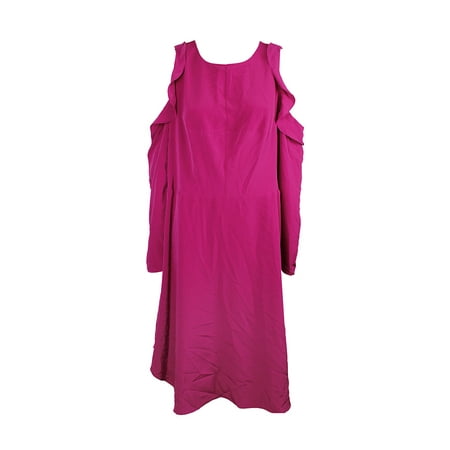 Rachel Rachel Roy Plus Size Dark Pink Cold-Shoulder Dress 16W