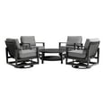 thumbnail image 2 of Caymen 5 Piece Black Aluminum Outdoor Seating Set with Dark Gray Cushions, 2 of 9