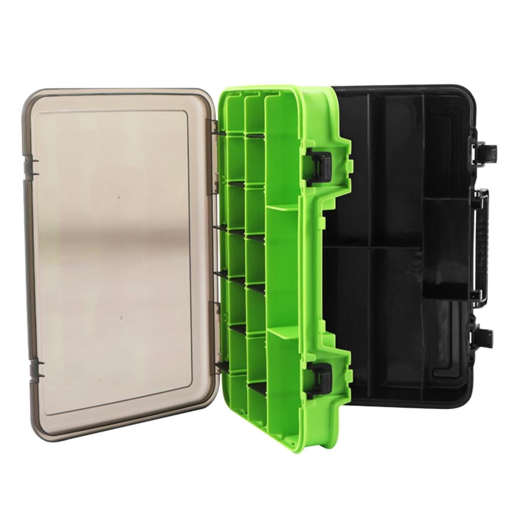 Yihuala Tackle Box Double Layer Fishing Lures Baits Hook Storage Container Case Multiple Compartment Fishing Tackle Storage Box