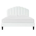thumbnail image 4 of Platform Bed Frame, Tufted, Queen Size, White, Velvet, Bedroom, Modern Contemporary Boutique HB35172, 4 of 9