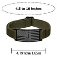 thumbnail image 3 of Pulsera inicial para hombre | Correa elástica ajustable de nailon elástico | Etiqueta de letras de acero inoxidable | Regalo personalizado de joyería del alfabeto | Banda de 7" | Negro | 1 ud., 3 of 6