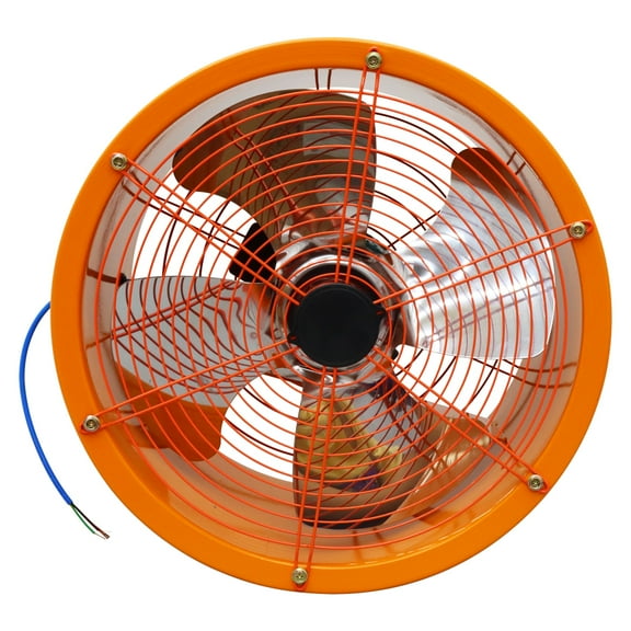 16 Inch Cylinder Pipe Fan Axial Blower Explosion-proof Exhaust Fan Wall Mounted Ventilator 220V 5400m³/H Orange