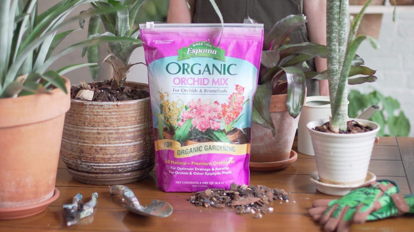 Espoma Orchid Potting Mix, Natural & Organic Premium Soil for Orchids & Bromeliads, 4 qt, Pack of 2
