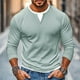 thumbnail image 1 of pstuiky camisetas de hombre Camiseta de hombre falsa de dos piezas de doble capa de moda empalmada de manga larga camisa base de hombre de manga larga con cuello en V Top/camiseta de hombre, 1 of 4
