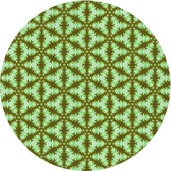 Ahgly Company Indoor Square Patterned Olive Green Area Rugs, 3' Square