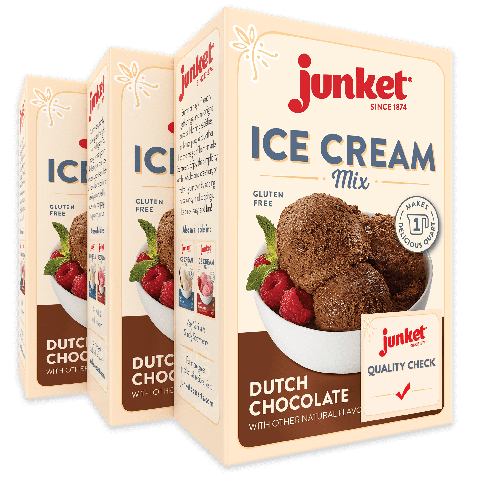 Junket Ice Cream Mix Dutch Chocolate, 4 Ounce (Pack of 3)