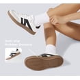 thumbnail image 4 of Zapatillas LUCKY STEP para mujer, clásicas, retro, suela de goma, color blanco/negro, 4 of 8
