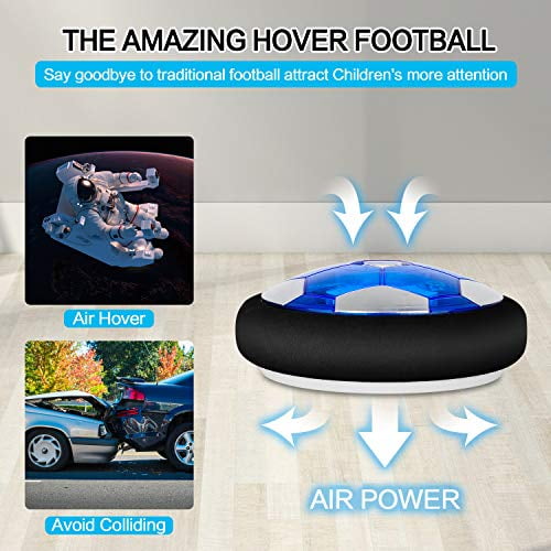 Pickwoo Hover Soccer Ball Toys Upgrade Air Training Soccer Ball for 3 4 5 6 7 8-16 Years Old Boys Girls Adults Large Soccer Goals Rechargeable Soccer with Colorful LED Light and Soft Foam Bumper 