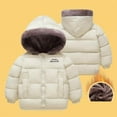 thumbnail image 6 of Jinhomg Toddler Boys Girls Puffer Coat Fleece Lined Hooded Jacket Winter Coats with Faux Fur Hood Heavyweight Waterproof Quilted Coats, 6 of 7
