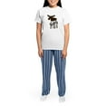 thumbnail image 4 of CafePress - Alaska Moose Women's Light Pajamas - Women's Short Sleeve Print T-Shirt and Pants Light Cotton Pajama Set, 4 of 7