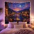 thumbnail image 2 of Sunset Town Square and Fountain Tapestry, 2 of 7
