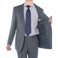 thumbnail image 7 of LN LUCIANO NATAZZI Men's Bird's Eye 160'S Wool Suit Two Button Side Vent Jacket Stone Blue, 7 of 7
