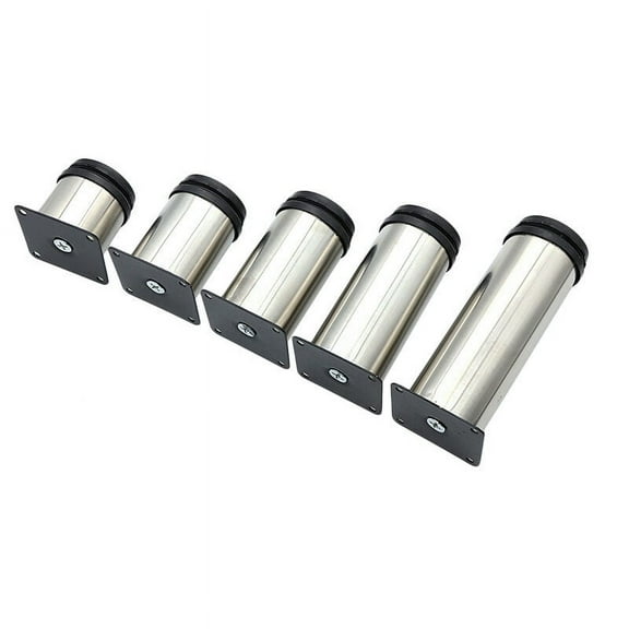 Set of 4 Stainless Steel Adjustable Height Furniture Legs for Sofa Table Cabinets - 6cm