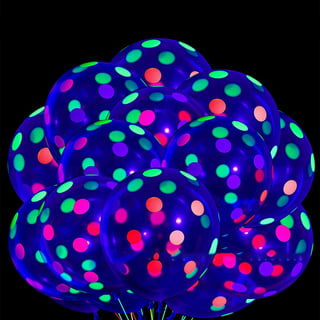 Toorise 90pc Polka Dot Fluorescent Balloons 12 UV Neon Balloons Glow in The Dark for Birthday, Wedding, Neon Party, Decorations Supplies, Other