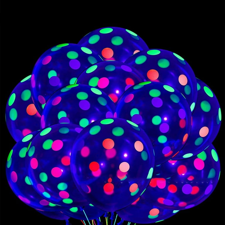 Fancy 20 Pcs 12 Inch UV Neon Glow Balloons Blacklight Reactive Fluorescent  Mini Star Balloons Glow in the Dark Neon Latex Balloons for Birthday