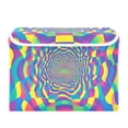 thumbnail image 7 of Yayeee Collapsible Cube Storage Bin with Lid Fabric Closet Decorative Basket with Handles, Psychedelic Pattern, 7 of 7