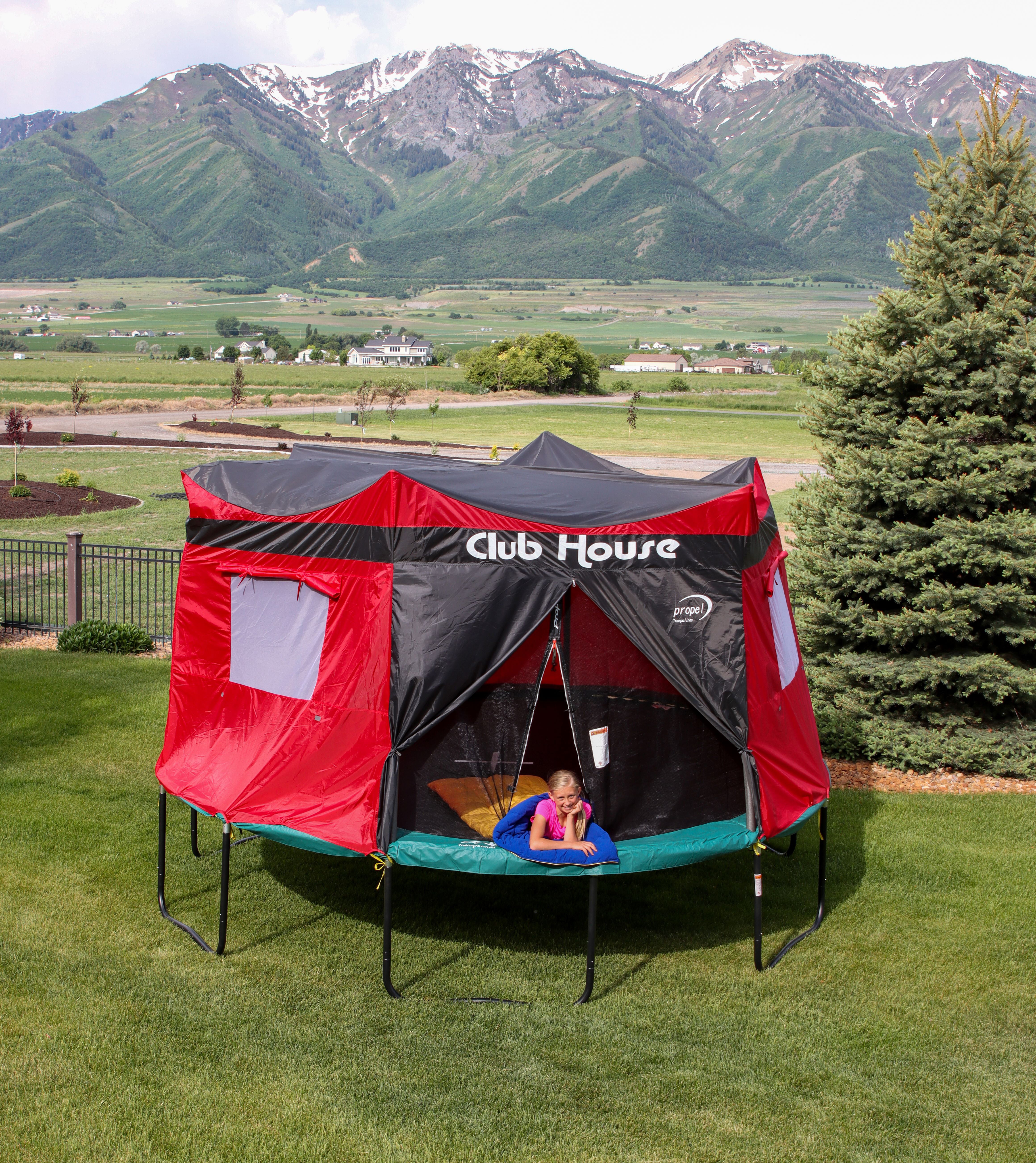 Trampolines 14' Red Clubhouse For (Trampoline not Included) - Walmart.com