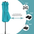 thumbnail image 4 of Gymax 15FT Twin Patio Double-Sided Umbrella 48 Solar LED Lights Crank Outdoor, 4 of 4