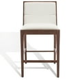 thumbnail image 4 of SAFAVIEH Couture Laycee Square Mid Back Bar Stool, Walnut/White (Set of 2), 4 of 14