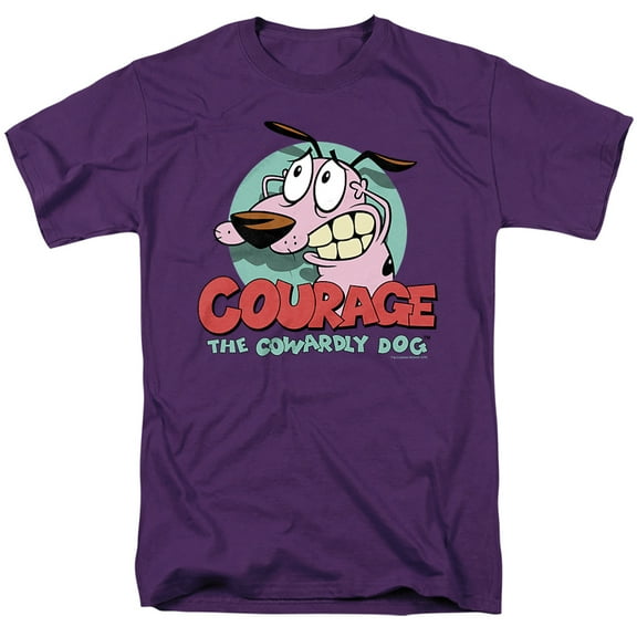 Courage The Cowardly Dog Courage Unisex Adult T Shirt, Purple, Medium