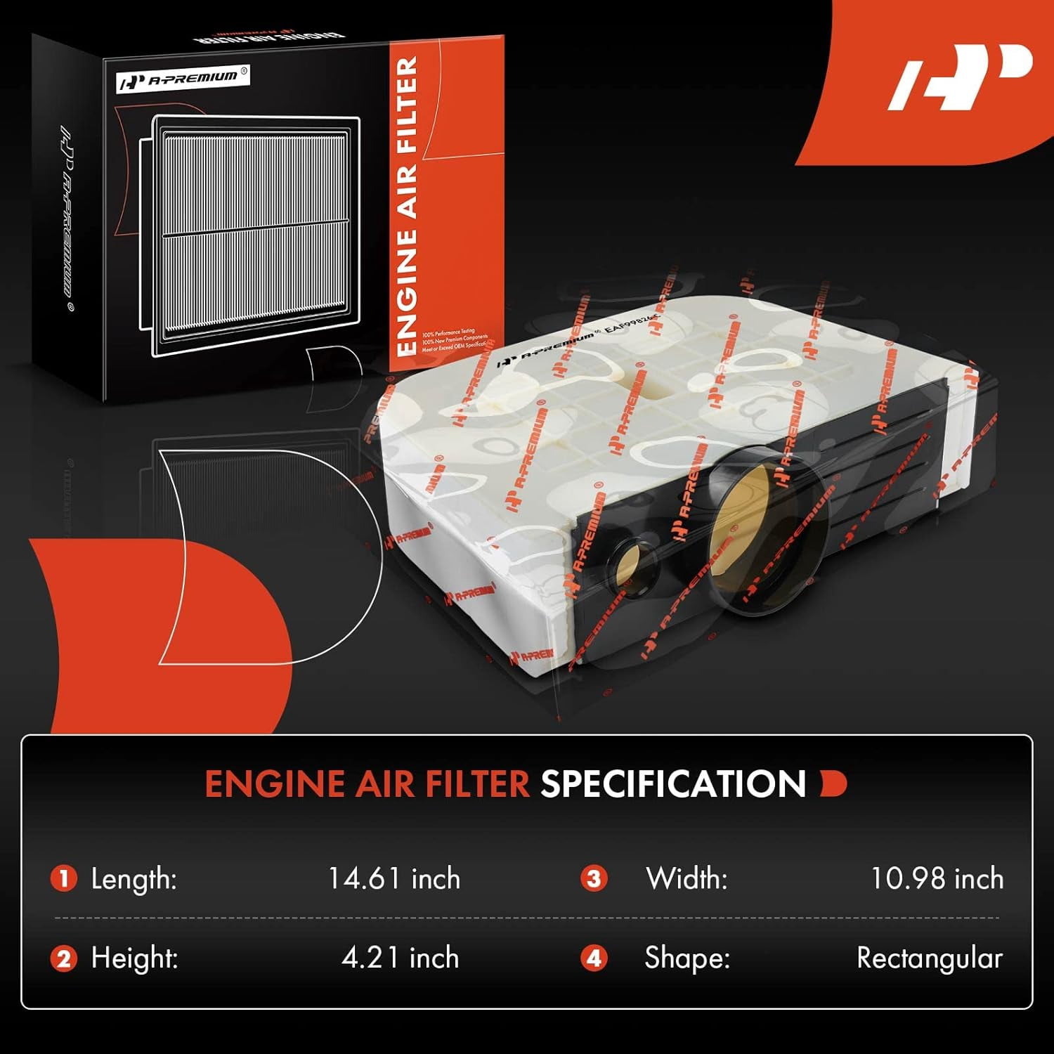 A-Premium Engine Air Filter Compatible with Audi Q7 2016 2017 2018 2019 2020 2021 2022 2.0L 3.0L